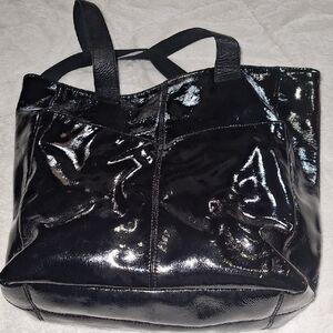 Ellington Black Patent Leather Tote Bag